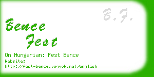 bence fest business card